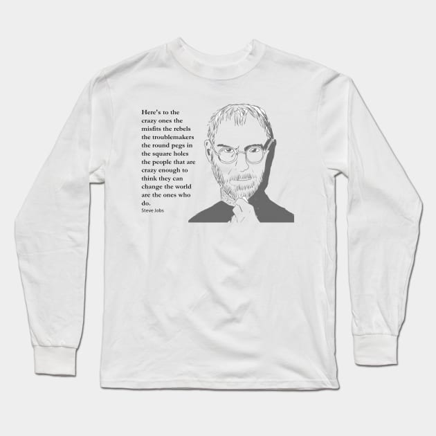 Jobs - the crazy ones Long Sleeve T-Shirt by peggieprints